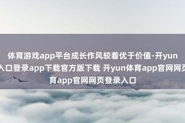 体育游戏app平台成长作风较着优于价值-开yun体育官网入口登录app下载官方版下载 开yun体育app官网网页登录入口